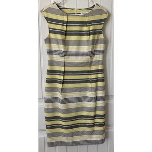 Calvin Klein Sleeveless Shift Striped Dress with Back Zipper Lined Womens Size 8